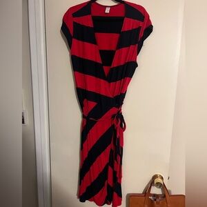 Old Navy New red/navy stripe knit wrap dress  - Never worn